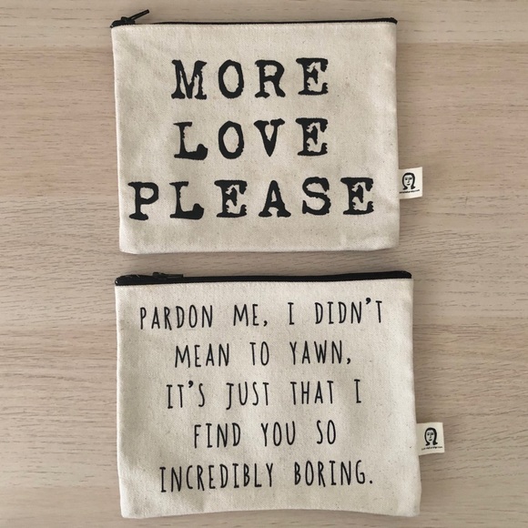 Pamela Barsky Handbags - Two Pamela Barsky Written Funny Bag Pouches